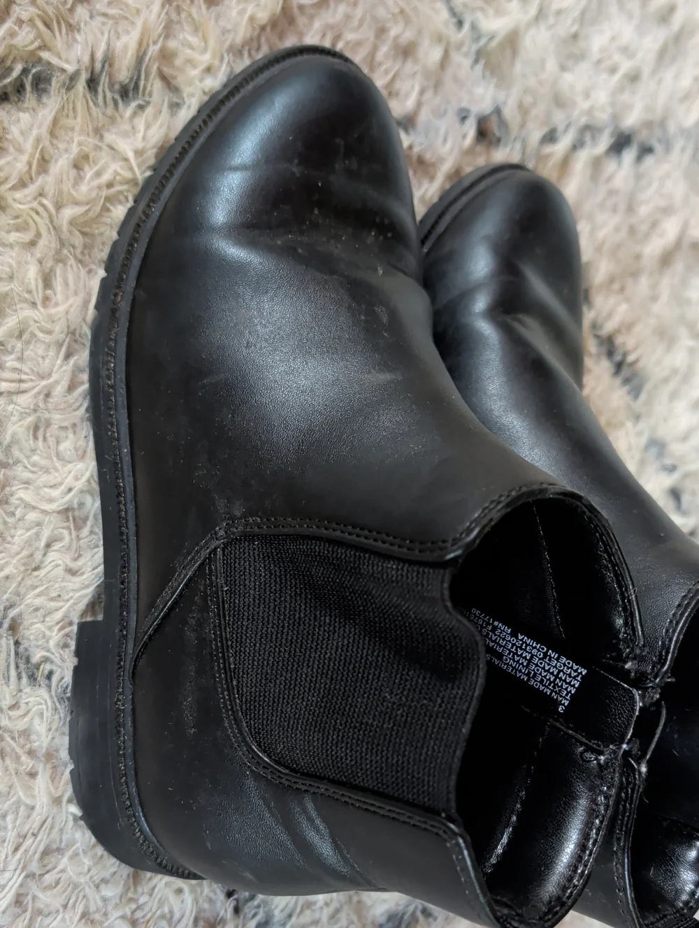 Cat & Jack Black Faux Leather Ankle Booties